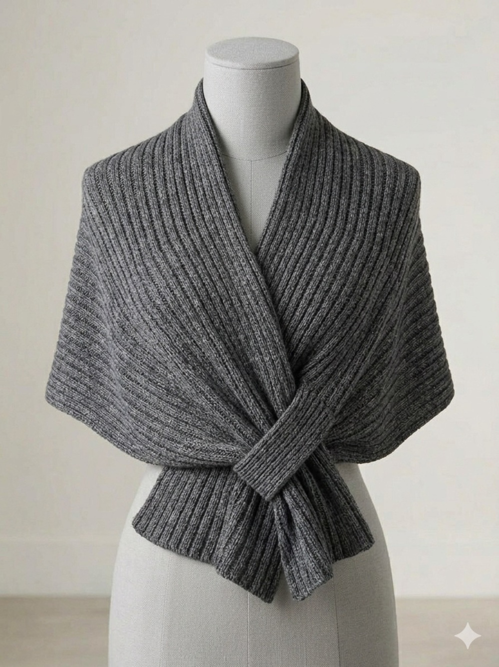 Soft Surroundings, Cozy Ribbed Knit Wrap Sweater - Gray